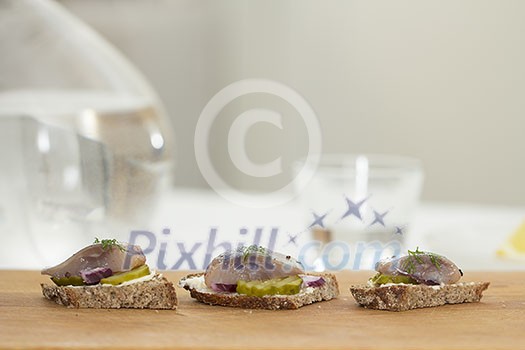 Rye bread with herring Rye bread with herring