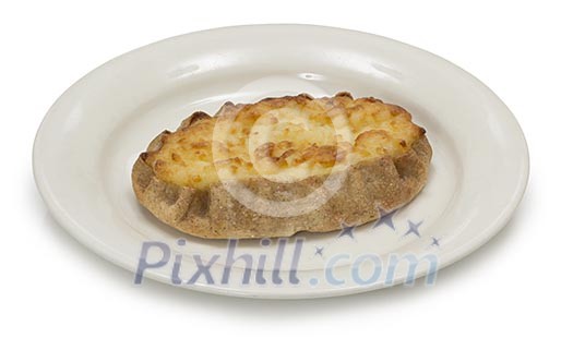 Isolated karelian pasty on a plate Isolated karelian pasty on a plate