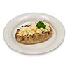 Isolated karelian pasty with egg butter on a plate