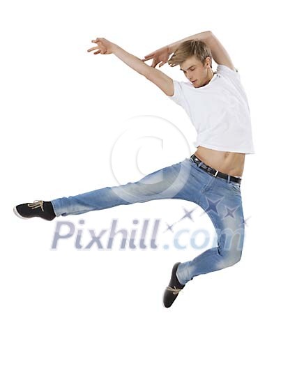 Isolated man dancing
