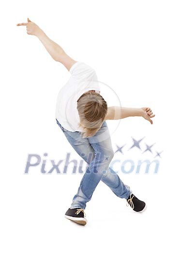 Isolated man dancing