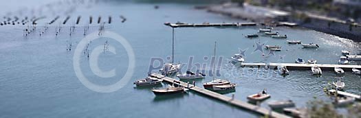 Panorama image of a small marina Panorama image of a small marina