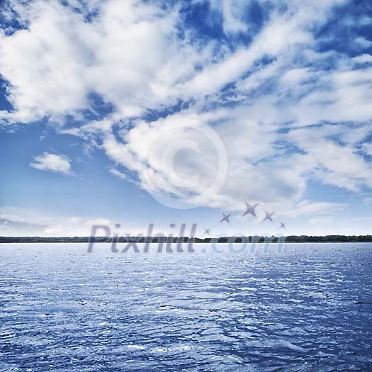 Background of sky and water Background of sky and water