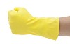 Isolated fist in a rubber glove