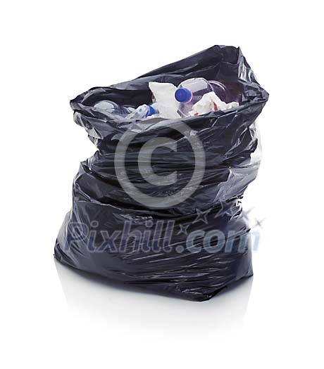 Garbage bag full of trash Garbage bag full of trash