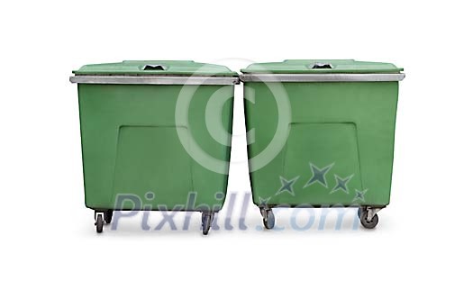 Isolated wheelie bins