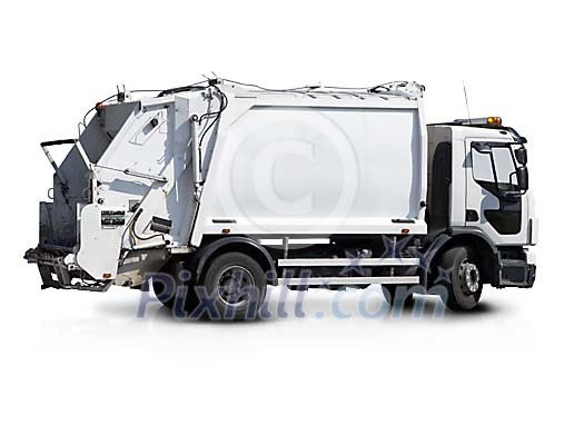 Isolated garbage truck Isolated garbage truck