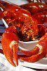 Boiled crayfish on a plate