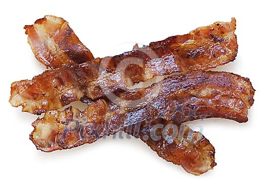 Isolated crispy bacon