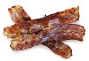 Isolated crispy bacon