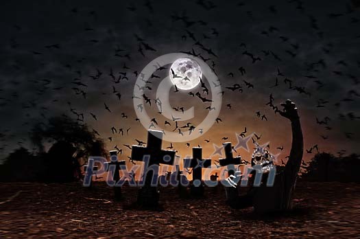 Monster coming out of the grave Monster coming out of the grave