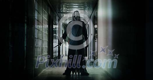 Murderer standing in the hallway Murderer standing in the hallway
