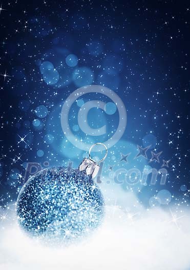 Sparkling blue christmas ball