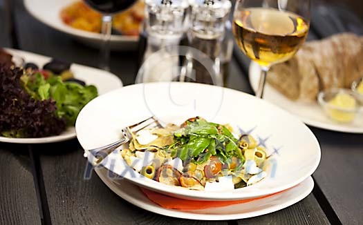 Pasta portion on a plate