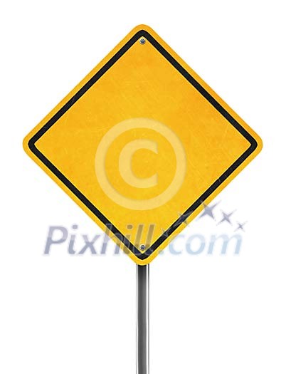 Yellow warning sign Yellow warning sign
