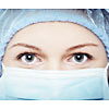 Closeup of a female surgeons face