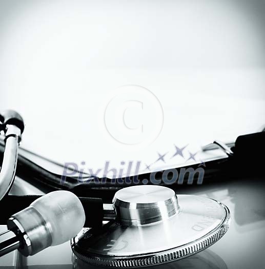 Closeup of a stetoscope