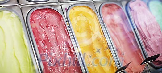 Colorful ice cream sortiment
