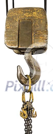Heavy crane hook with clipping path