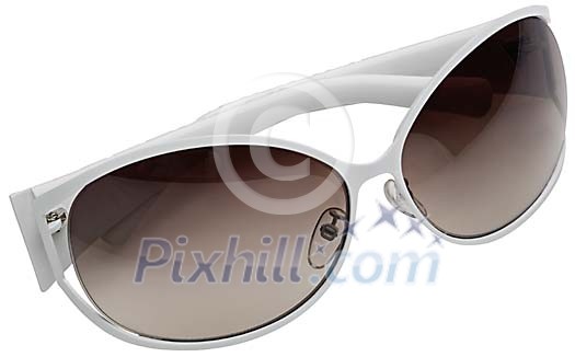 White sunglasses with clipping path