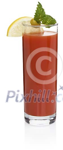 Bloody Mary cocktail with clipping path