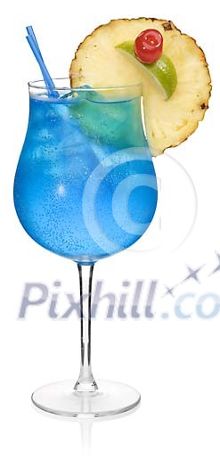 Blue Lagoon cocktail with clipping path