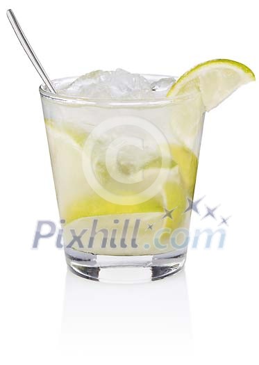 Caipiroska cocktail with clipping path