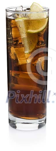 Cuba Libre drink with clipping path