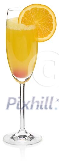Mimosa cocktail with clipping path Mimosa cocktail with clipping path