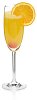 Mimosa cocktail with clipping path