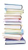 Pile of colorfull books (with clipping path)