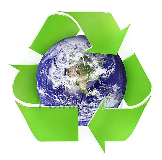Recycling symbol with globe from NASA