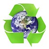 Recycling symbol with globe from NASA