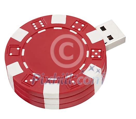 Usb gambling chip with clipping path