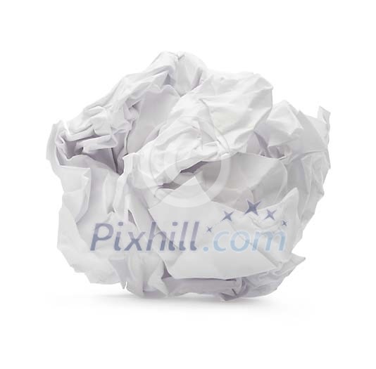 Crumpled paper with clipping path