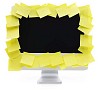 Yellow reminders on computer screen