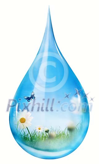 Summer in the waterdrop Summer in the waterdrop