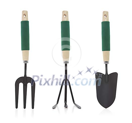 Clipped gardening tools Clipped gardening tools
