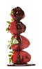Dessert conceptual with strawberries and chocolate sauce