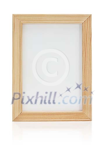 Isolated wooden picture frame