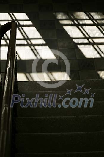 Staircase in light and shadow