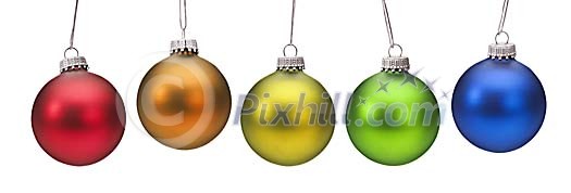 Christmas balls in the rainbow color order