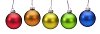 Christmas balls in the rainbow color order