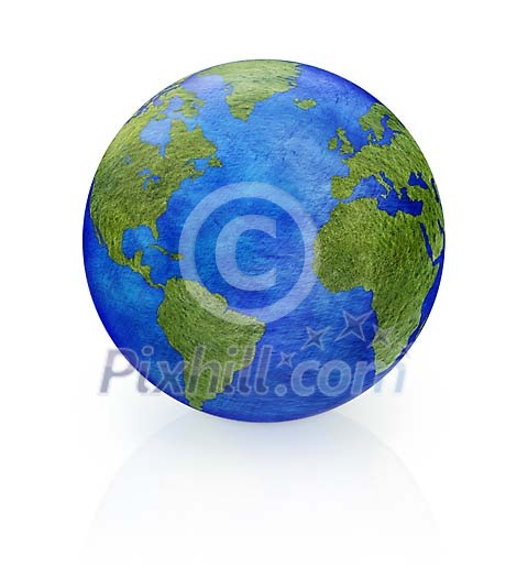 A conceptual globe made out off grass to emphasize the environmental issue