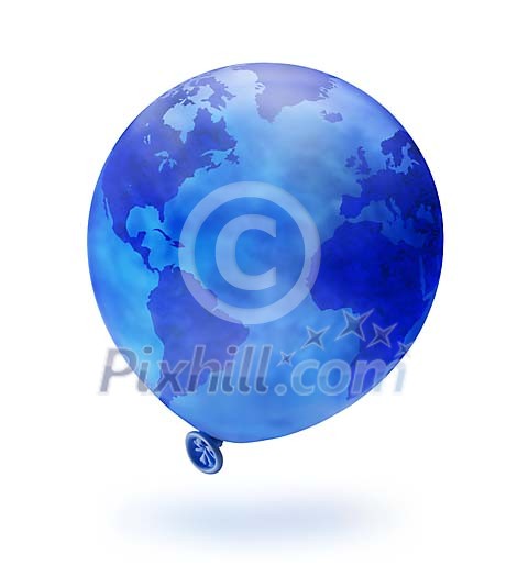 Balloon with Globe map print