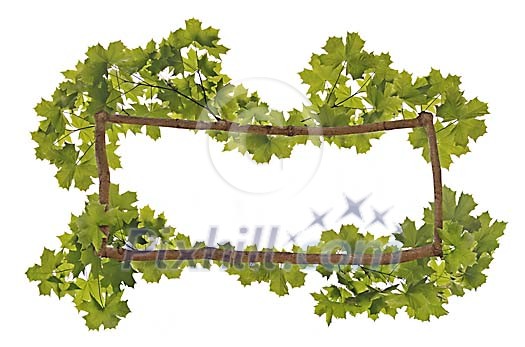 Digital Composite from branches to procuce a frame