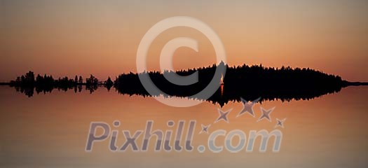 Finnish Islands silhouette representing Music Waves Finnish Islands silhouette representing Music Waves