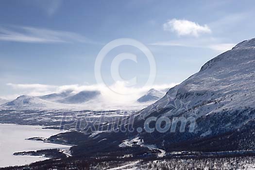 The Swedish iconic landmark Lapporten in Abisko national park.