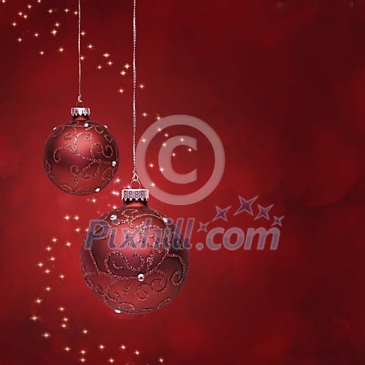 Digital Composite from Two Christmas Balls with Stars