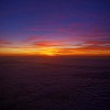 Sunset from airplane over Portugal